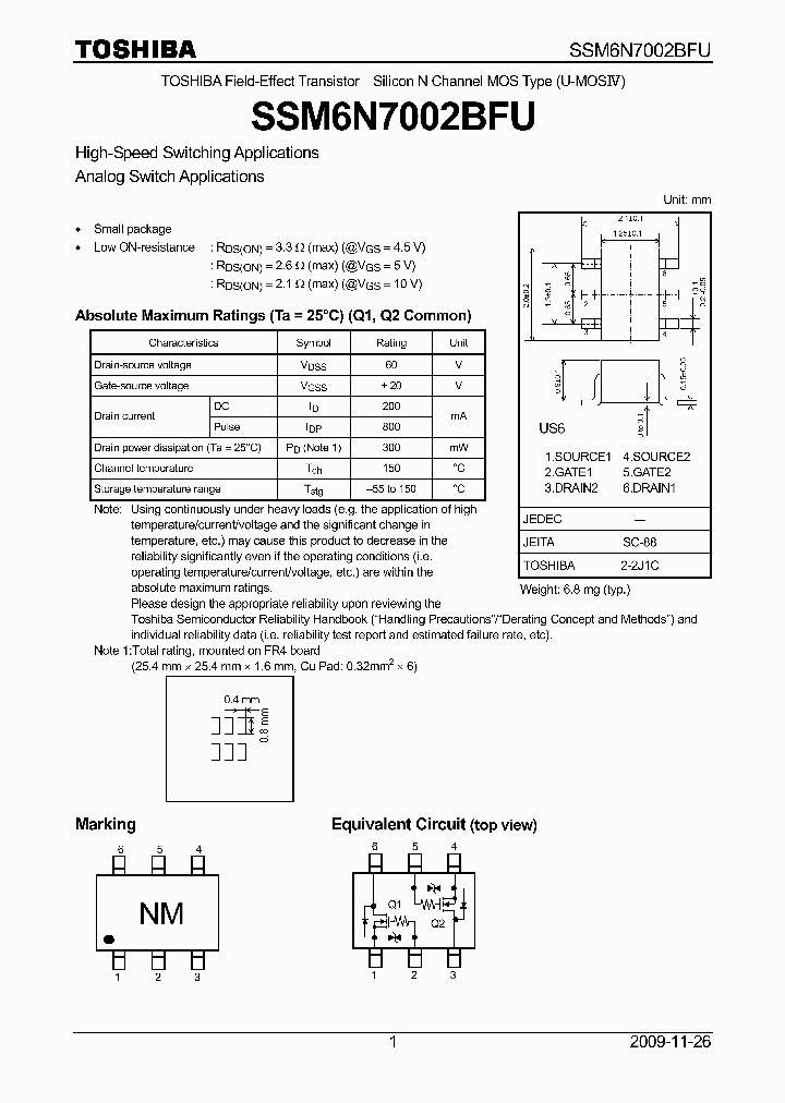 SSM6N7002BFU_5057832.PDF Datasheet