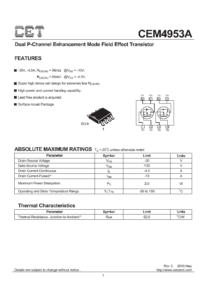 CEM4953A10_5058142.PDF Datasheet