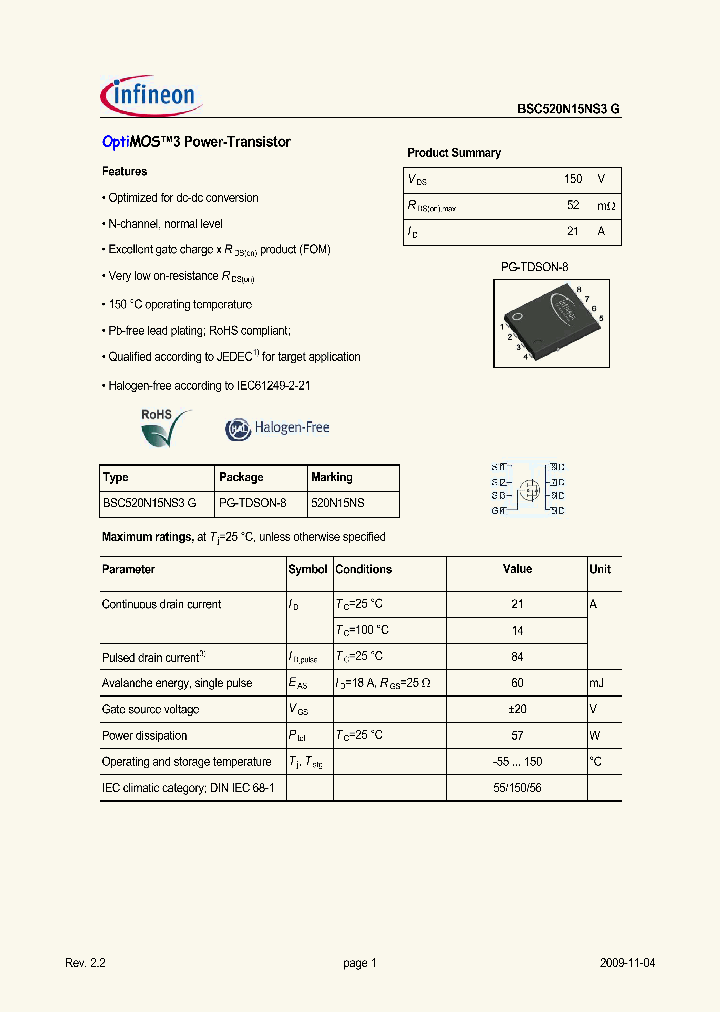 BSC520N15NS3G_5066746.PDF Datasheet