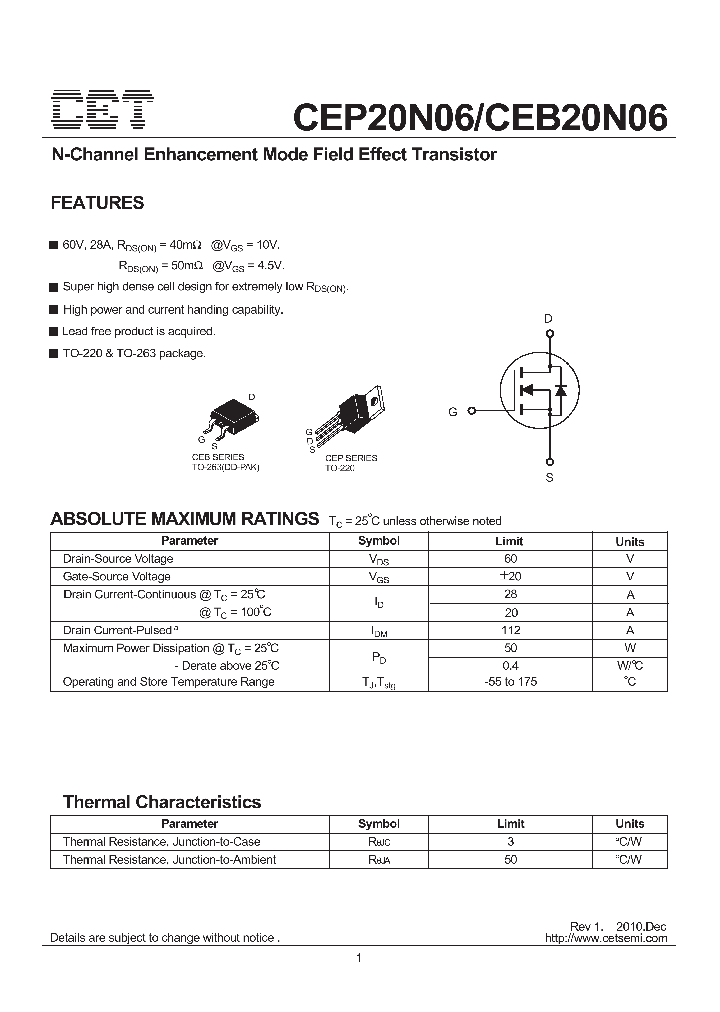 CEP20N0610_5069300.PDF Datasheet