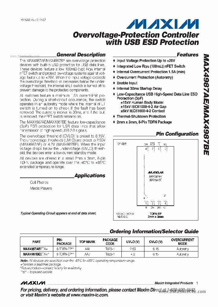 MAX4987AE_37308.PDF Datasheet