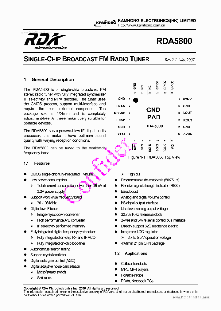 RDA5800_38755.PDF Datasheet