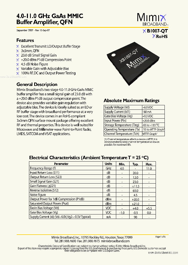 XB1007-QT_40155.PDF Datasheet