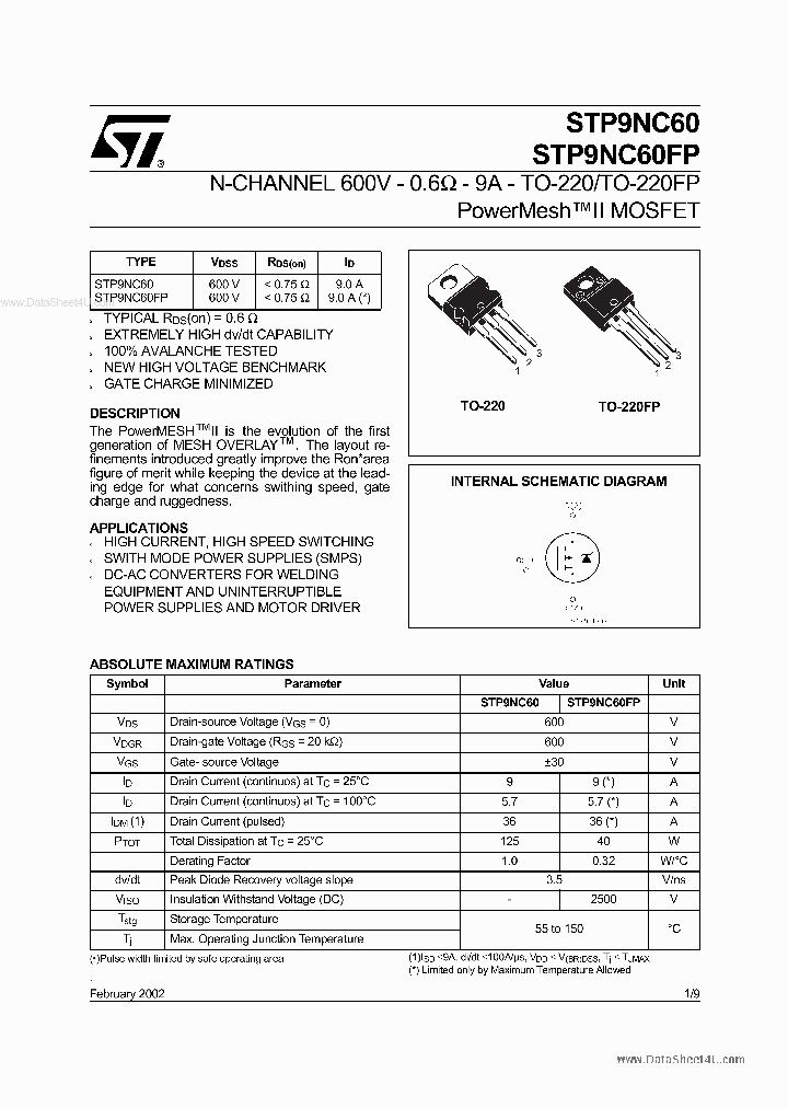 P9NC60_41128.PDF Datasheet