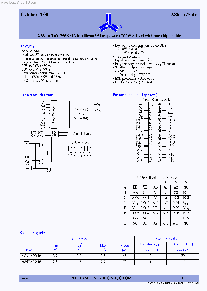 AS6UA25616_67609.PDF Datasheet