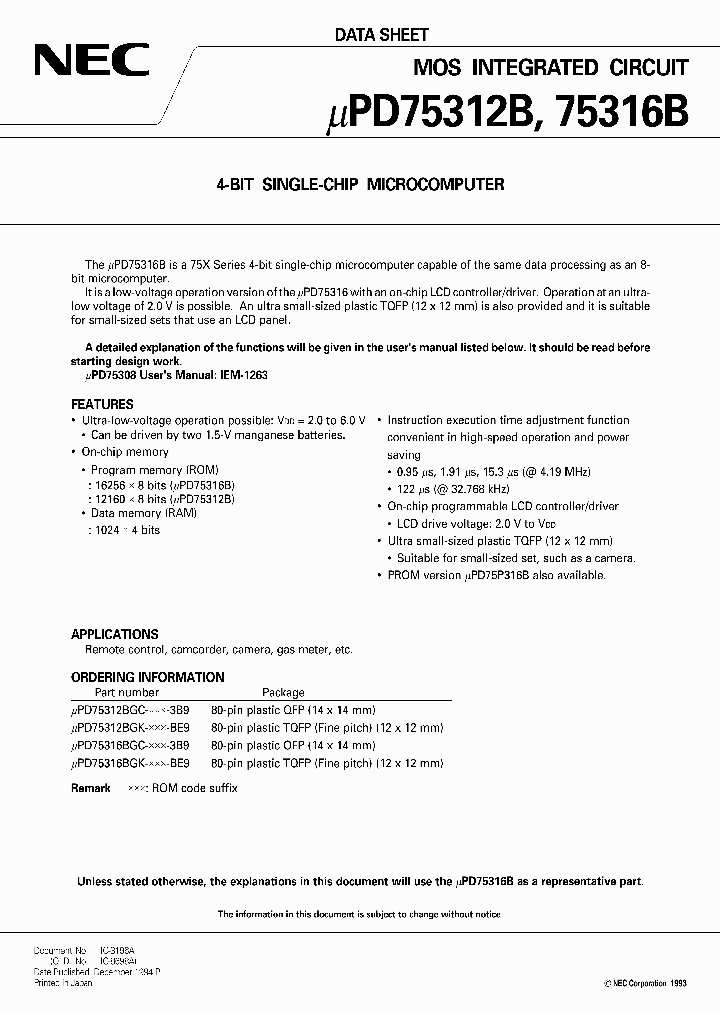 UPD75316BGK_72471.PDF Datasheet