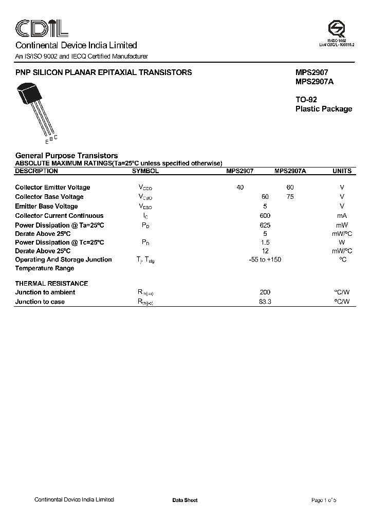 MPS2907_73371.PDF Datasheet