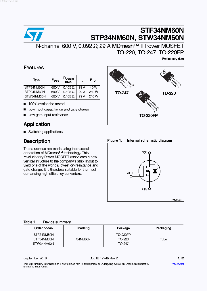 STW34NM60N_69853.PDF Datasheet