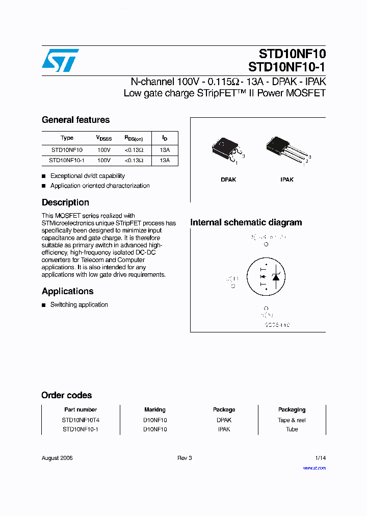 STD10NF10-1_44837.PDF Datasheet