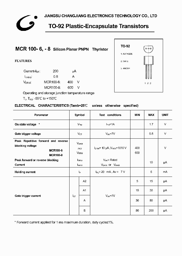 MCR100-8_93162.PDF Datasheet