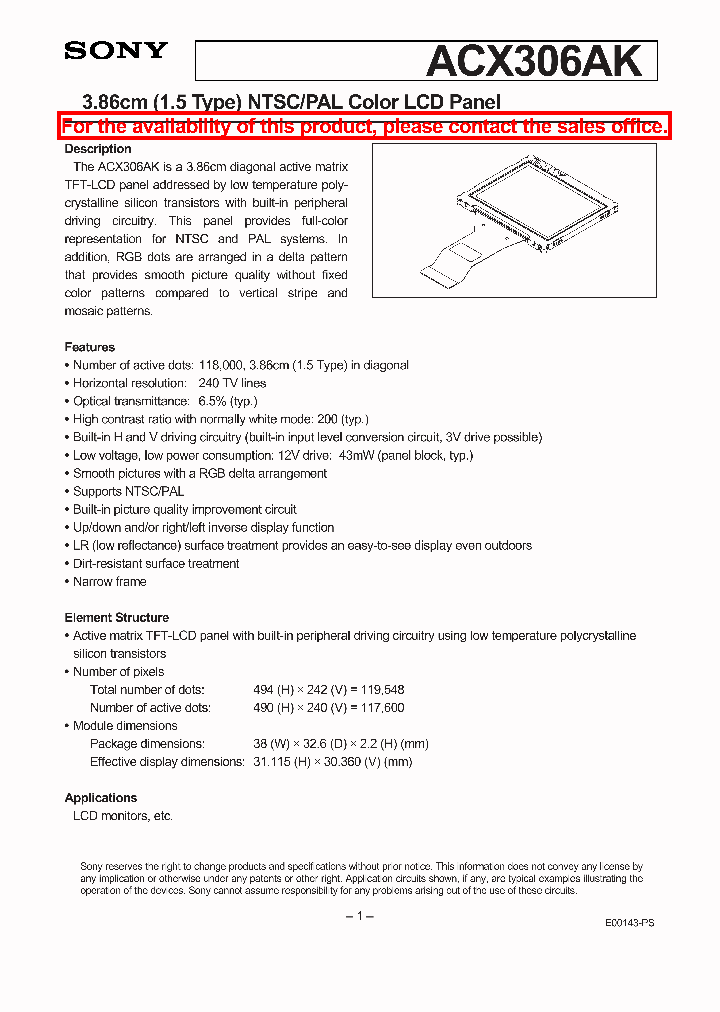 ACX306AK_99799.PDF Datasheet