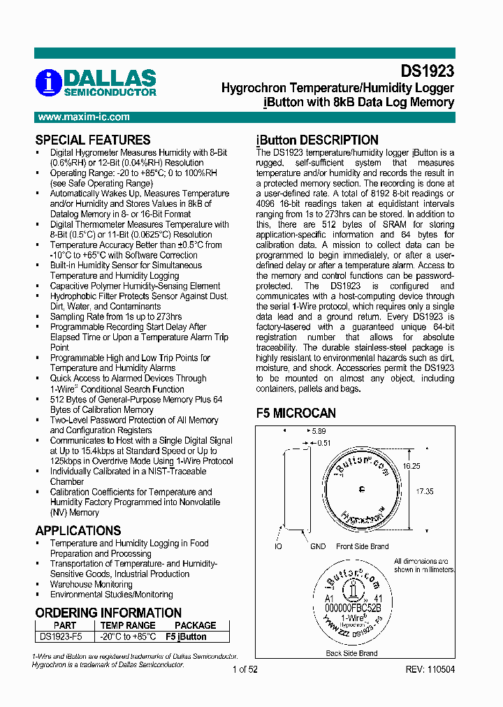 DS1923_107710.PDF Datasheet