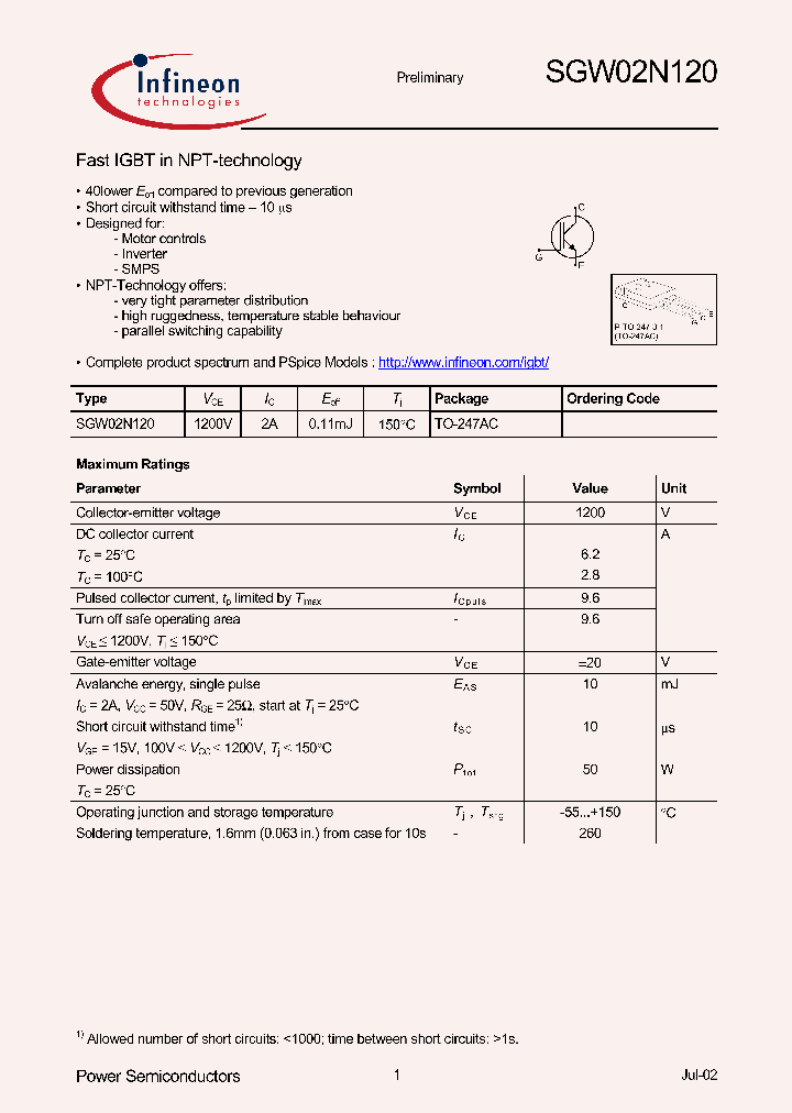 SGW02N120_109691.PDF Datasheet