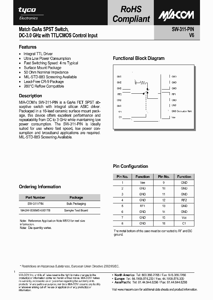 SW-311-PIN_113645.PDF Datasheet