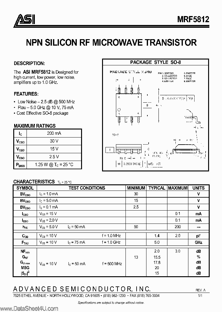 MRF5812_133305.PDF Datasheet