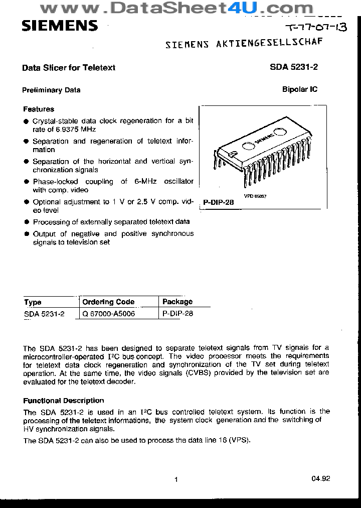SDA5231-2_133763.PDF Datasheet