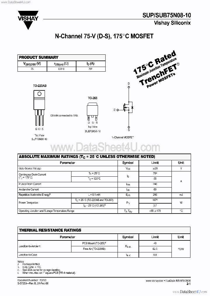 SUB75N08-10_136034.PDF Datasheet