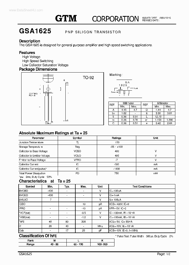 GSA1625_137240.PDF Datasheet