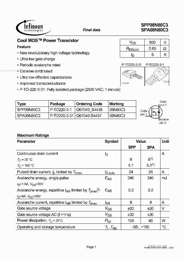 08N80C3_137499.PDF Datasheet