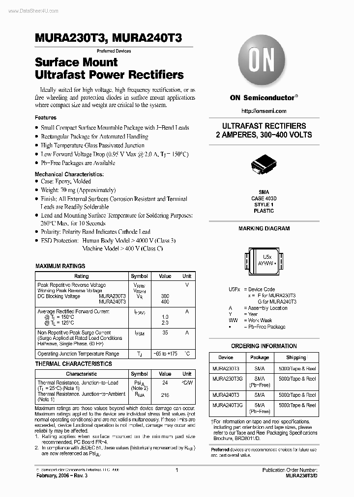 MURA230T3_137605.PDF Datasheet