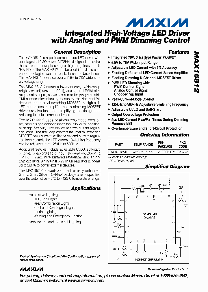 MAX16812ATI_169862.PDF Datasheet