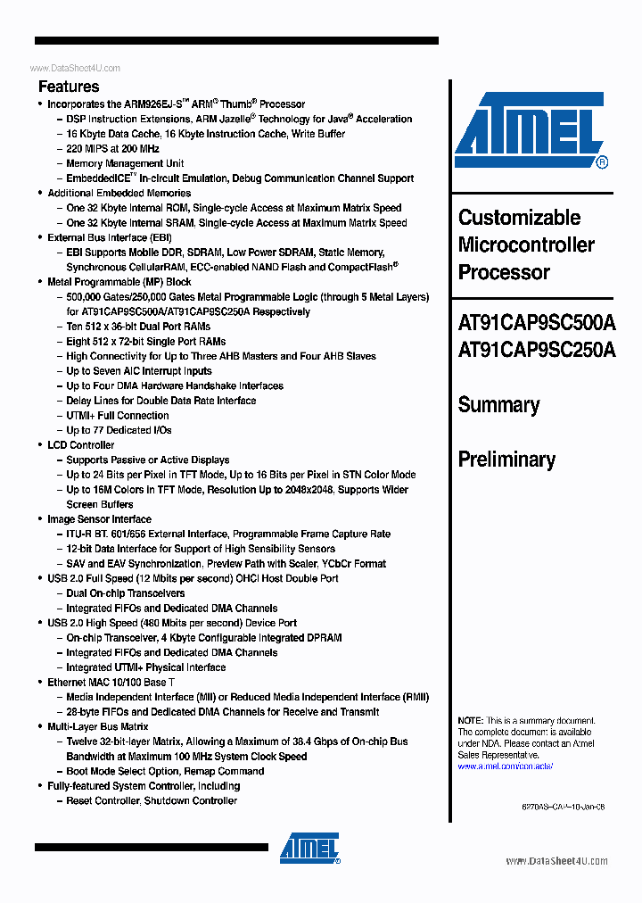 AT91CAP9SC250A_156160.PDF Datasheet