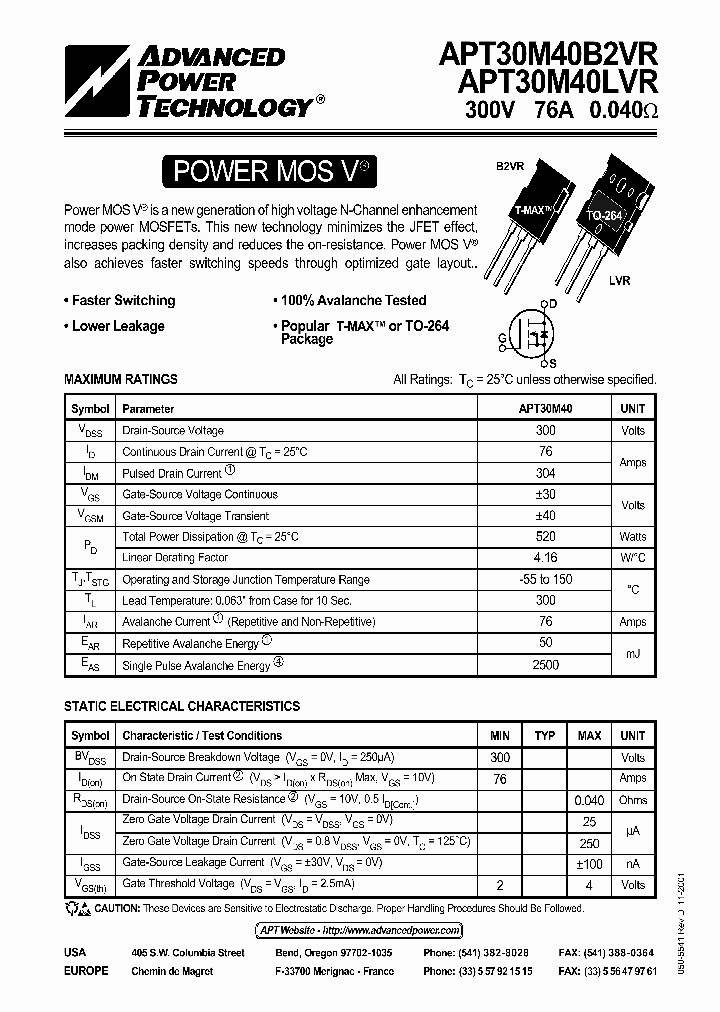 APT30M40B2VR_174255.PDF Datasheet