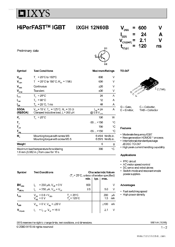 IXGH12N60B_159378.PDF Datasheet