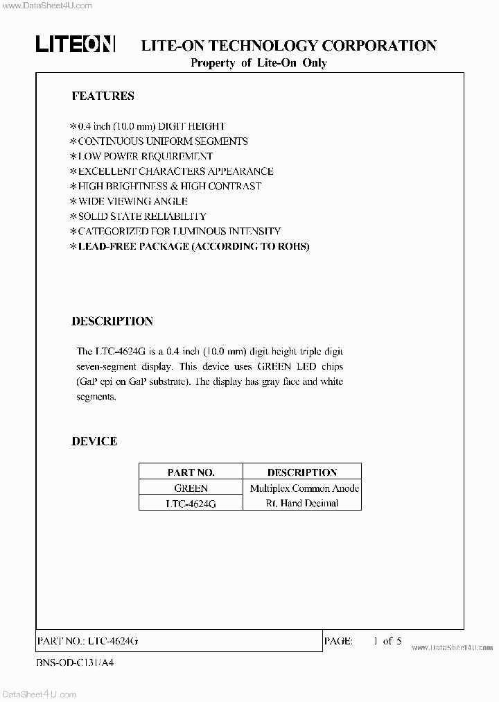 LTC-4624G_169295.PDF Datasheet