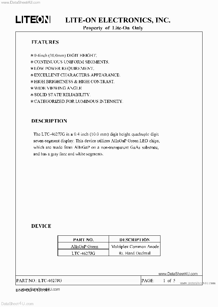 LTC-4627JG_169305.PDF Datasheet