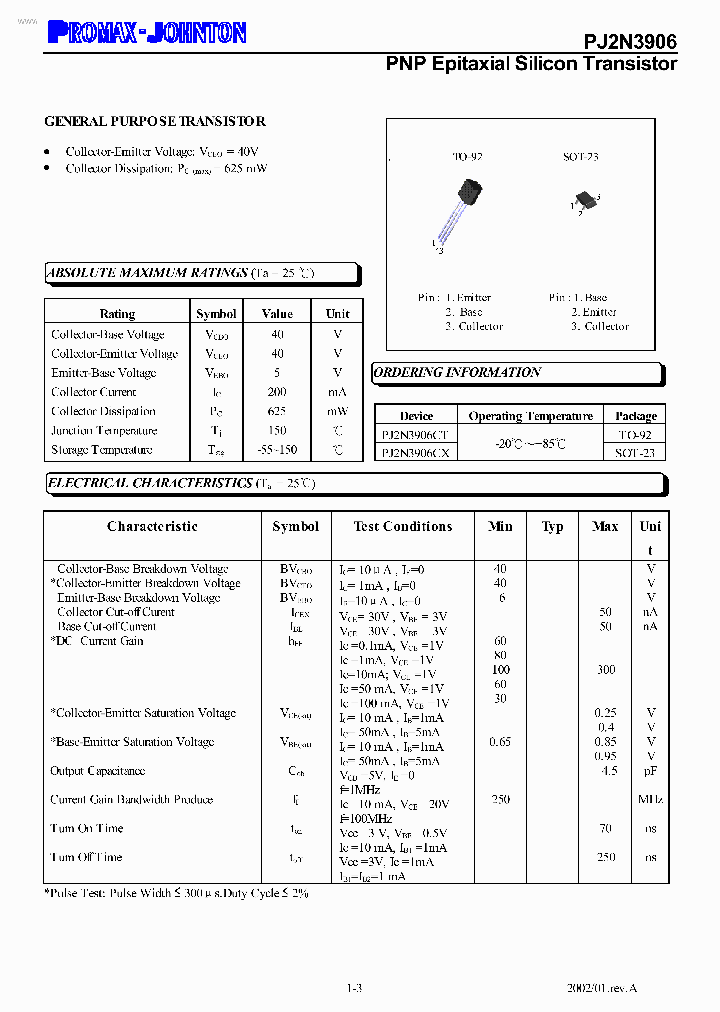 PJ2N3906_177155.PDF Datasheet