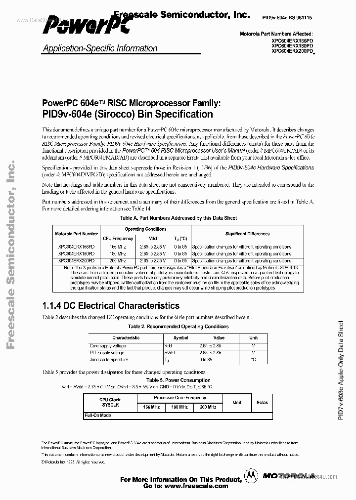 XPC604ERX166LD_178288.PDF Datasheet