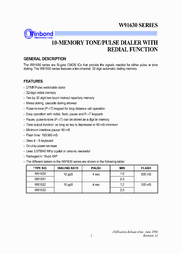 W91630_289448.PDF Datasheet
