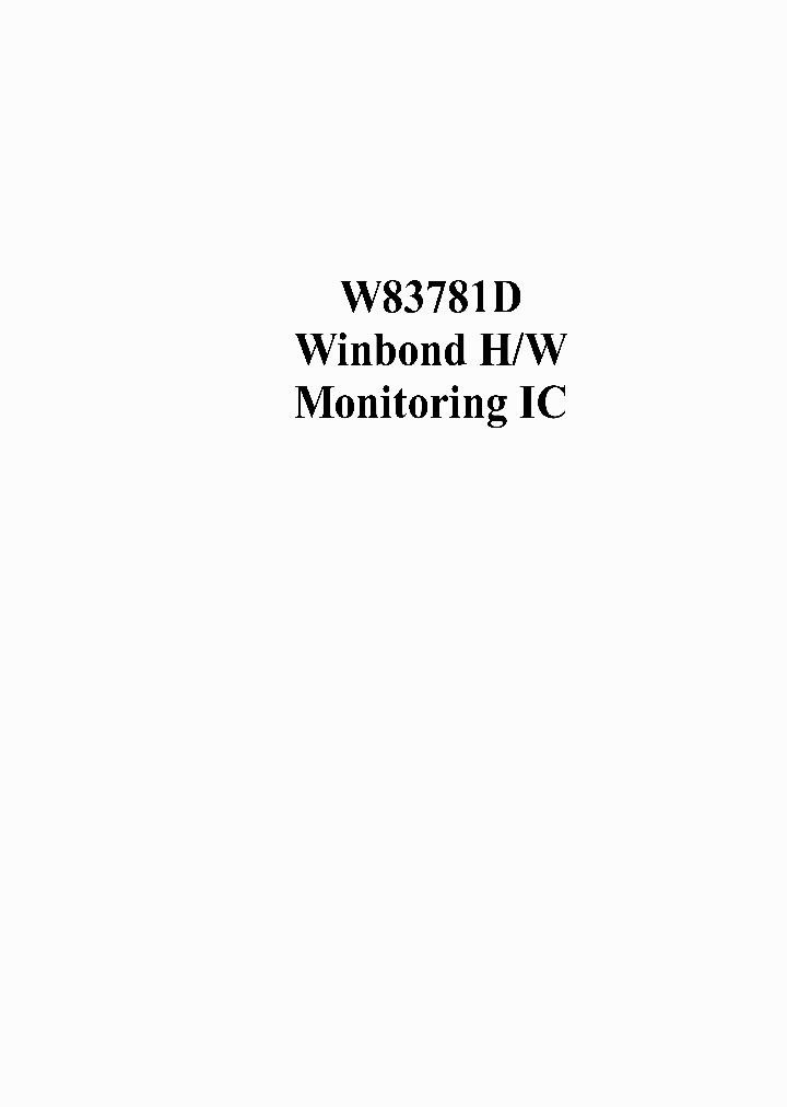 W83781_183993.PDF Datasheet