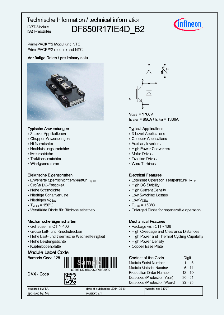 DF650R17IE4DB2_327498.PDF Datasheet