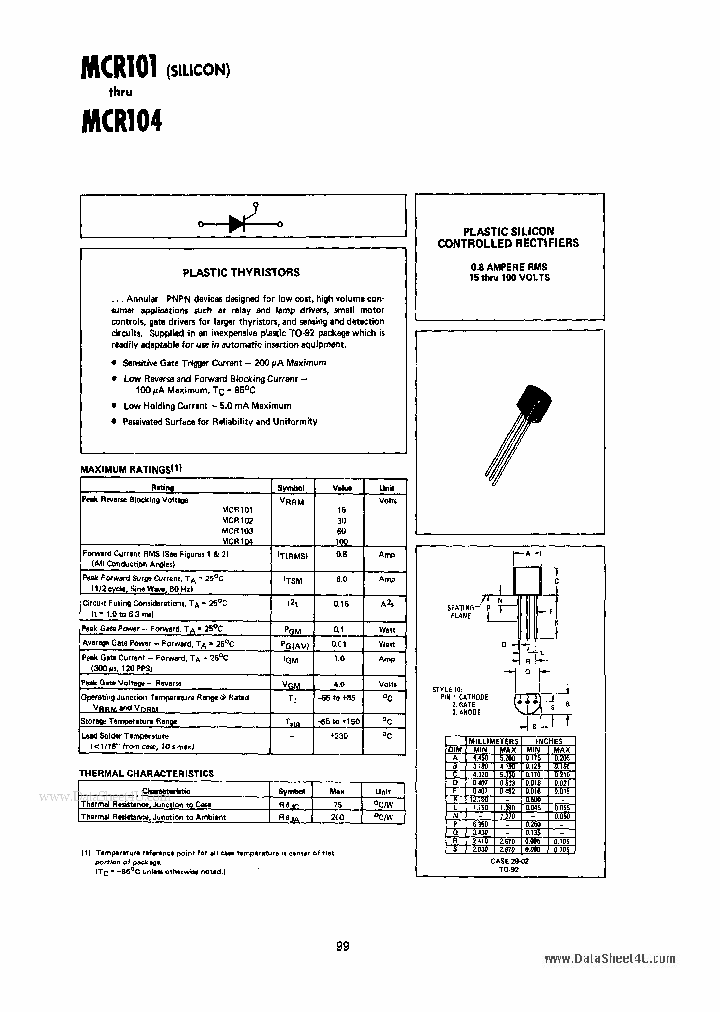 MCR101_196604.PDF Datasheet