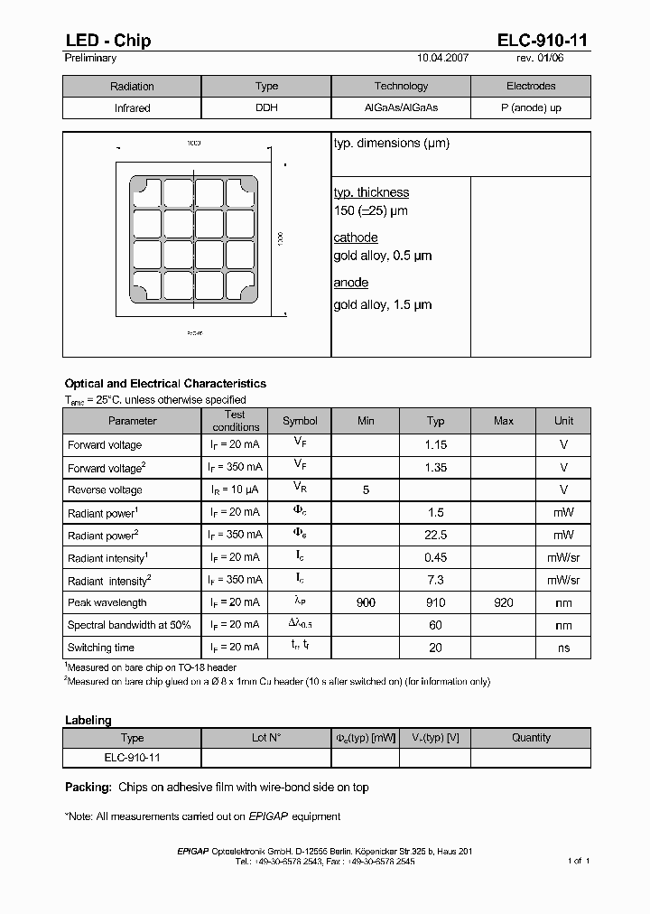 ELC-910-11_410387.PDF Datasheet