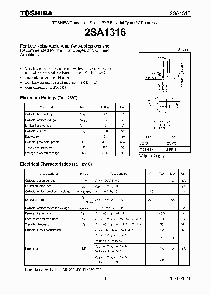 2SA1316_249174.PDF Datasheet