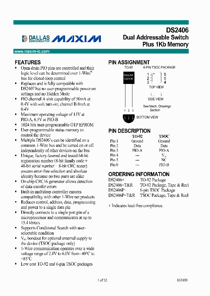 DS2406PTR_474698.PDF Datasheet