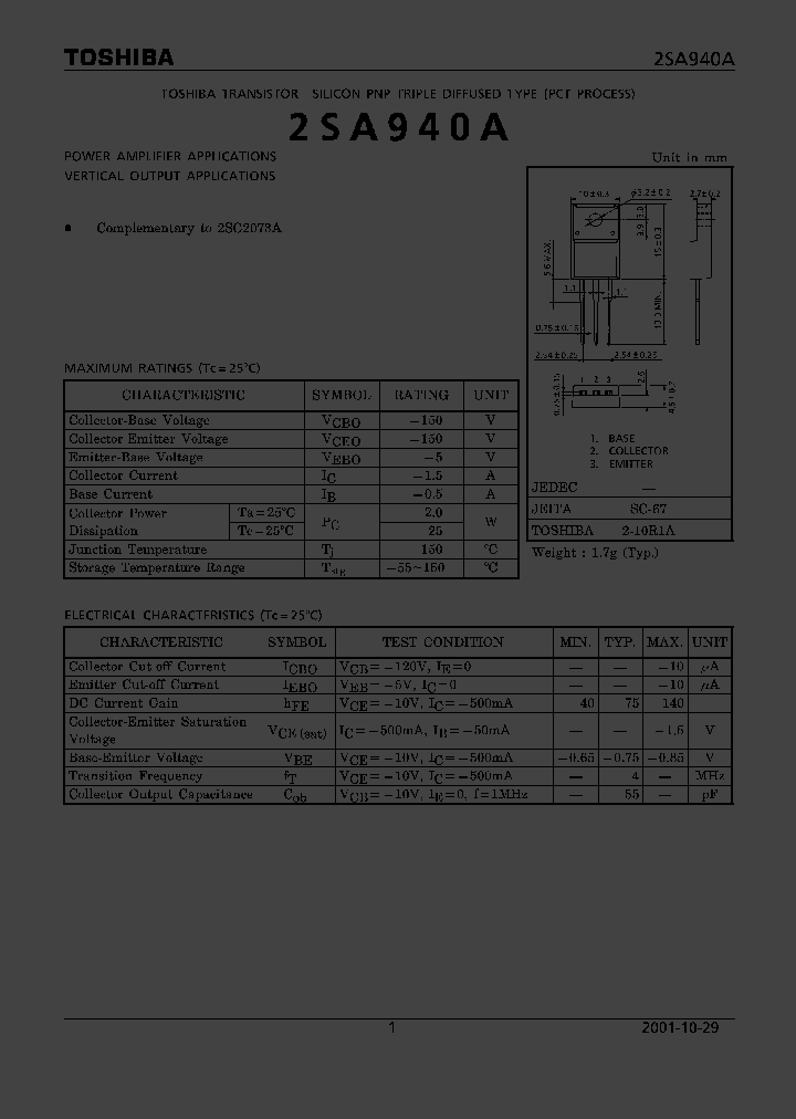 2SA940A_277205.PDF Datasheet