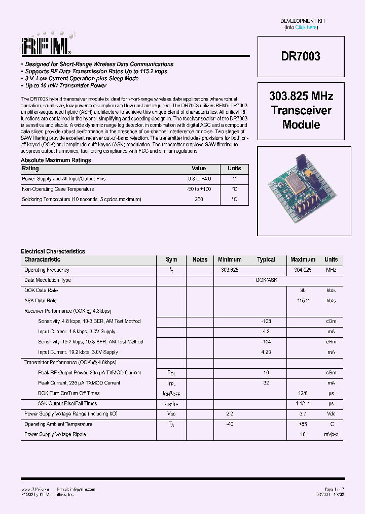 DR7003-EV_374319.PDF Datasheet