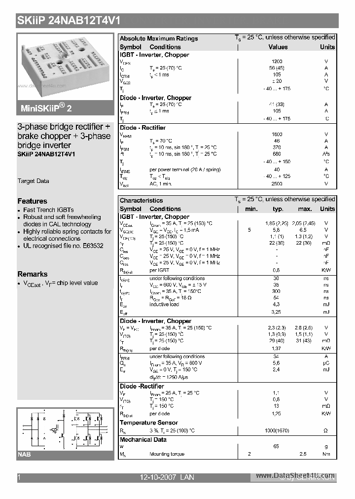 SKIIP24NAB12T4V1_346985.PDF Datasheet