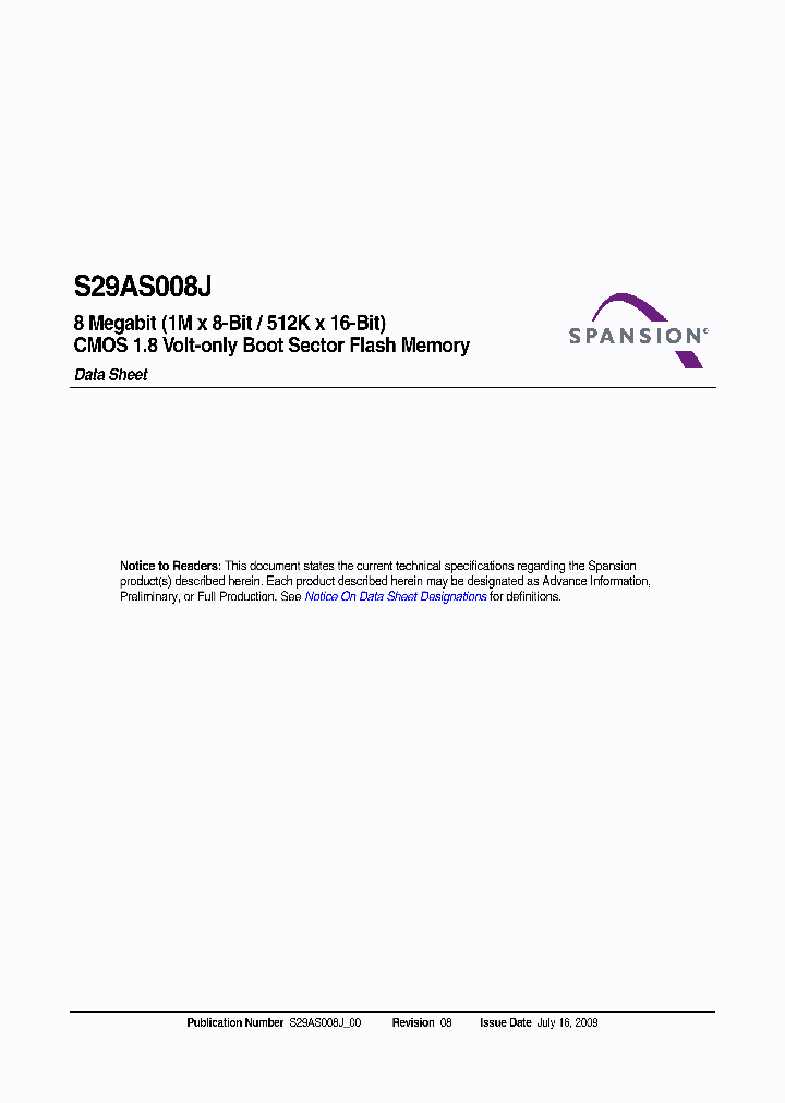 S29AS008J70TFI030_396258.PDF Datasheet