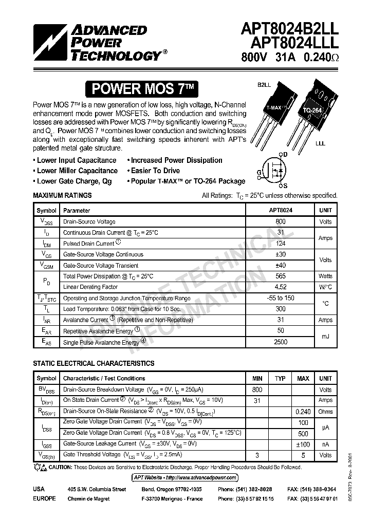 APT8024B2LL_422801.PDF Datasheet