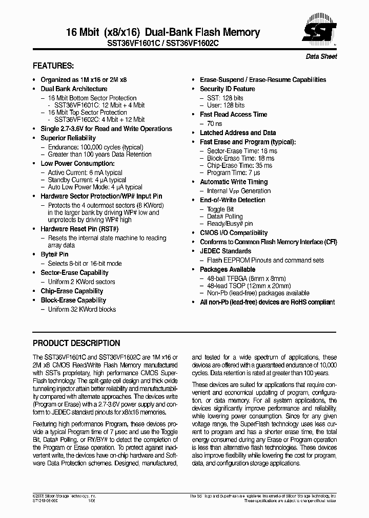 SST36VF1602C-70-4I-B3KE_453129.PDF Datasheet