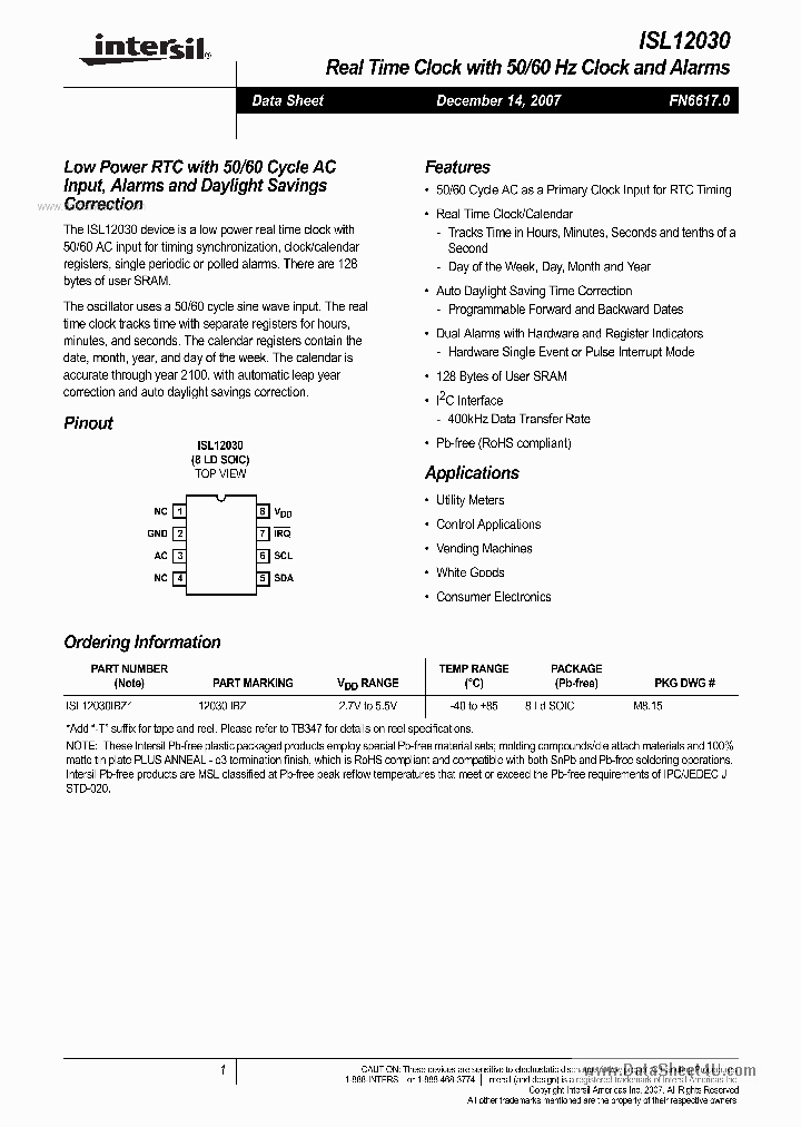 ISL12030_420325.PDF Datasheet