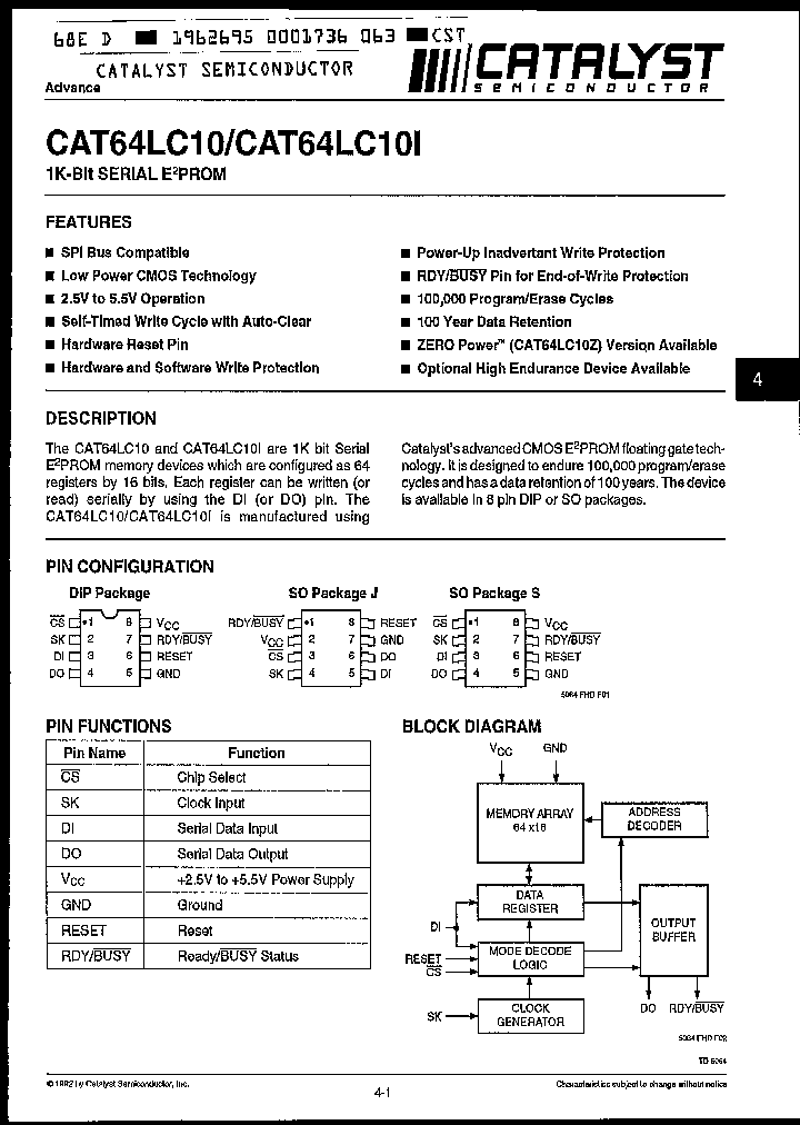 CAT64LC10ZJ_465170.PDF Datasheet