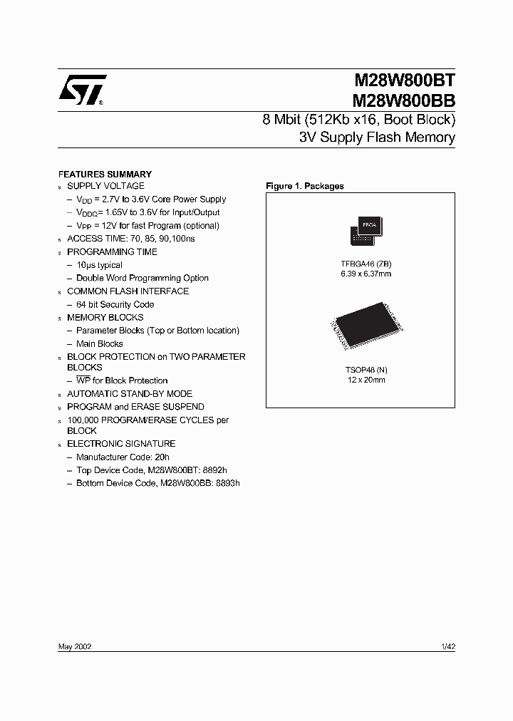M28W800B-GBT_478911.PDF Datasheet