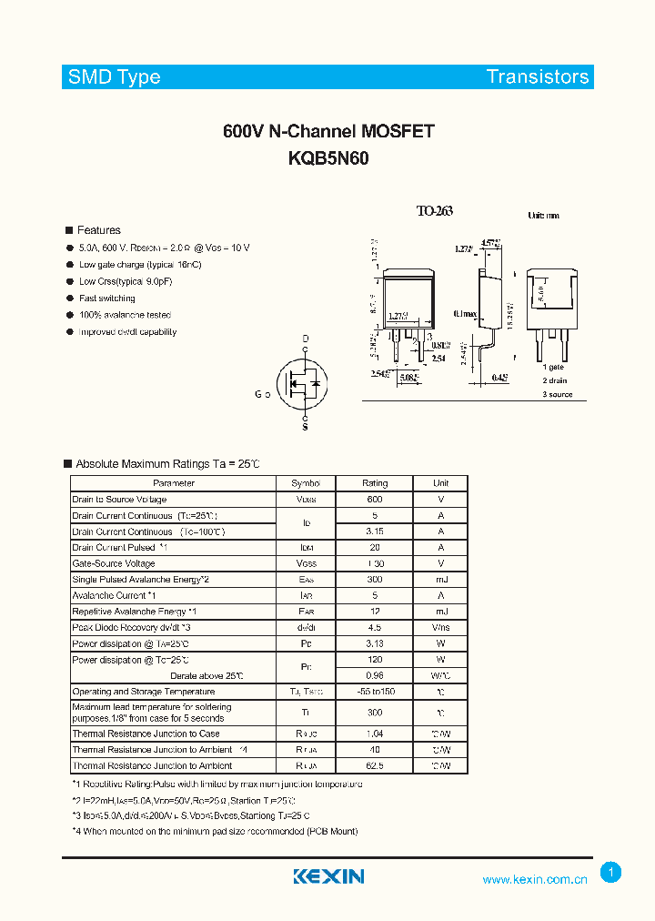 KQB5N60_899257.PDF Datasheet