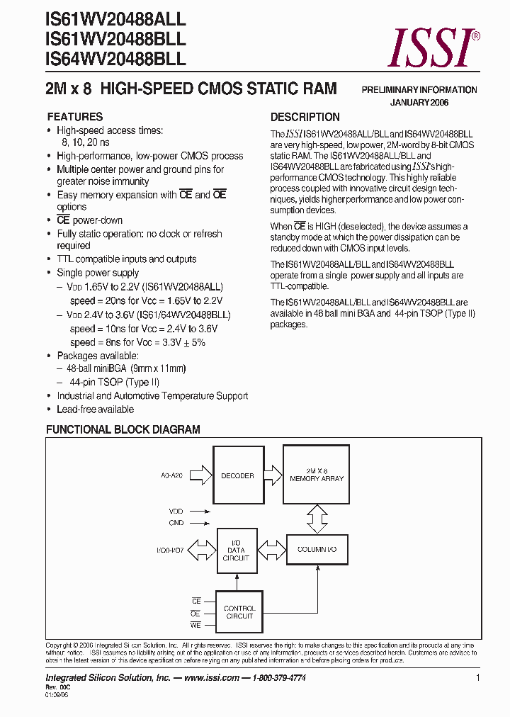 IS61WV20488ALL-20MI_509934.PDF Datasheet